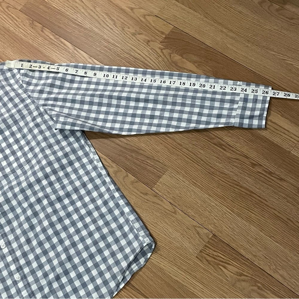 J.Crew Mens XL Slim Long Sleeve Button Down Shirt Flex Washed Gray Plaid - Picture 7 of 8